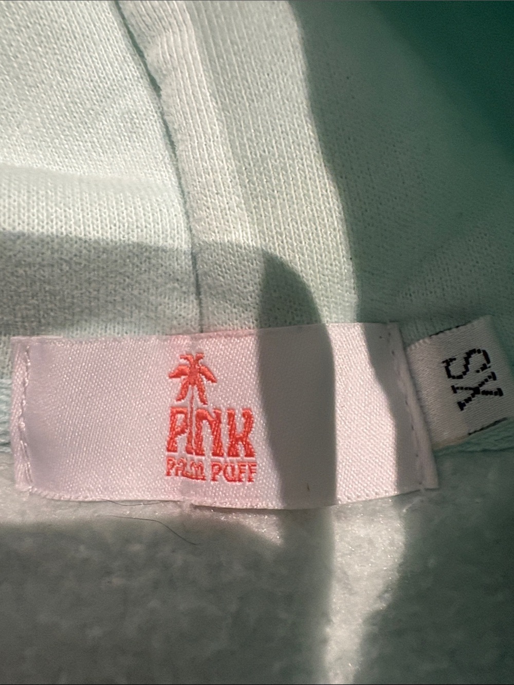 Pink Palm Puff Classic Hoodie Mint - Picture 2 of 5